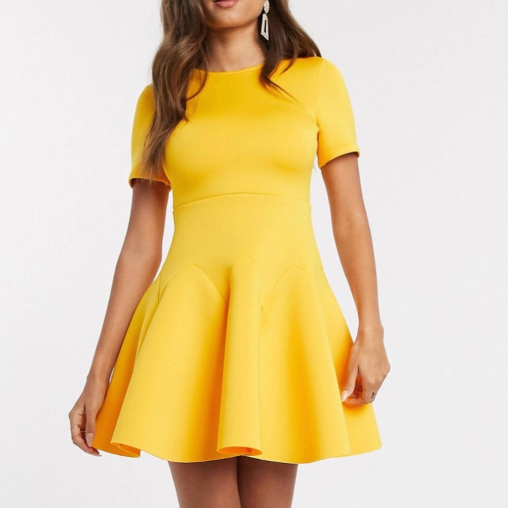 ASOS Design tshirt scallop back mini skater dress